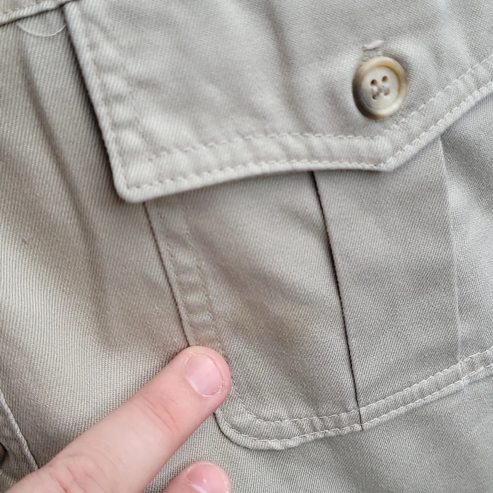 LL BEAN Cotton Blend Mens Sz XL Full‎ Button Up Hunting Shirt Light Jacket VTG